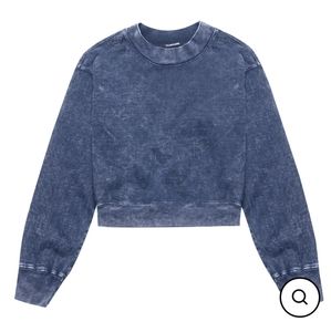 Women's mock crew - acid wash